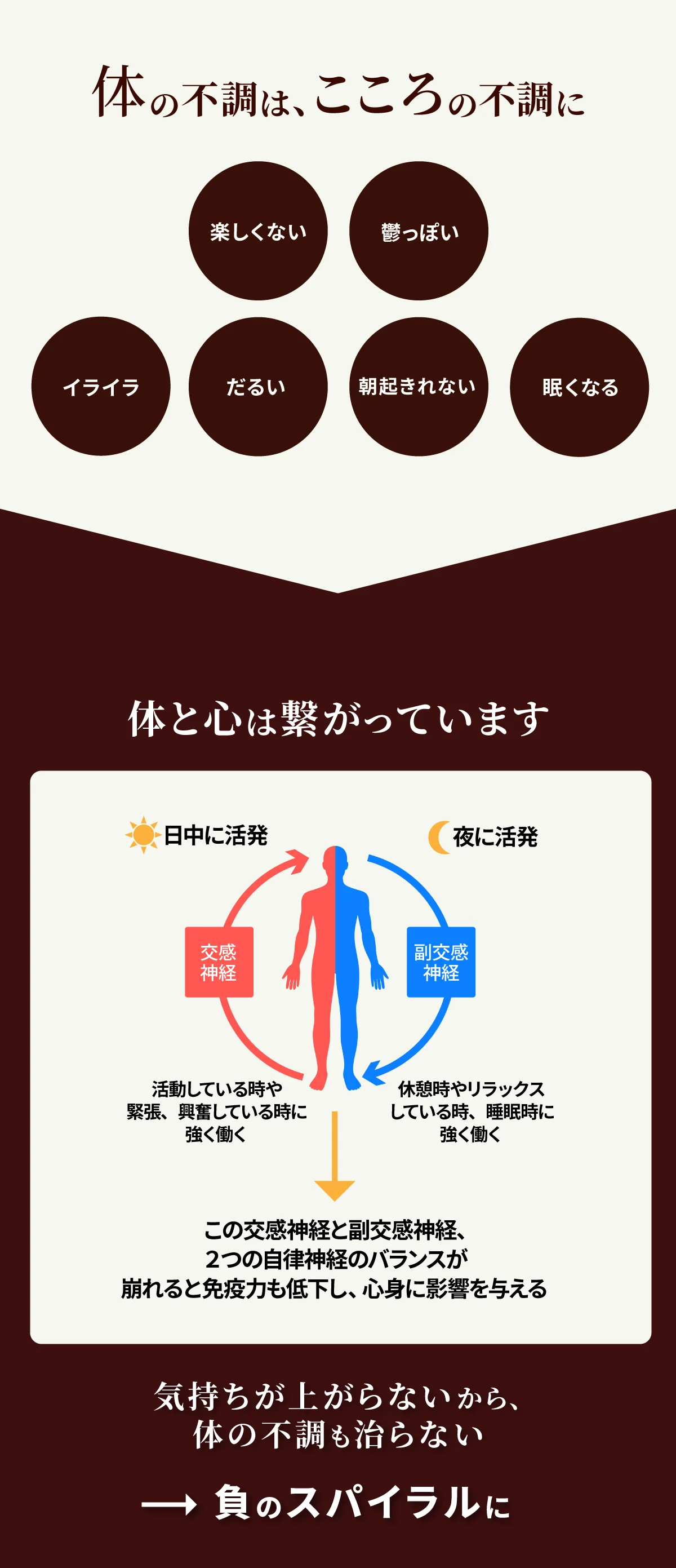 体の不調はこころの不調に - 交感神経と副交感神経の自律神経バランス解説